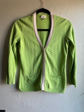 Clover Bobby Jones Silk Blend Cardigan Green Tenniscore Preppy Country Club S